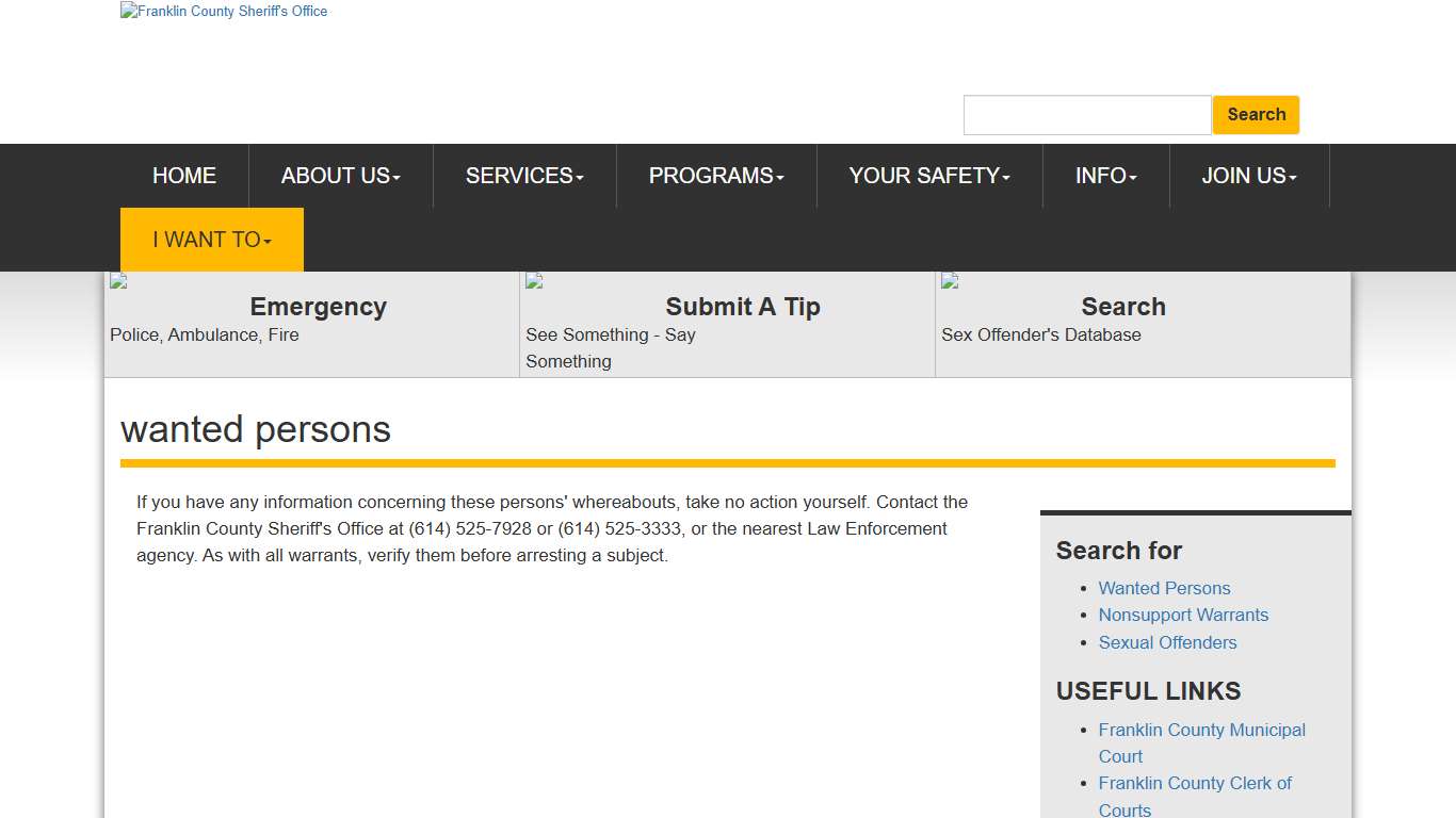 Franklin County Sheriff - Wanted